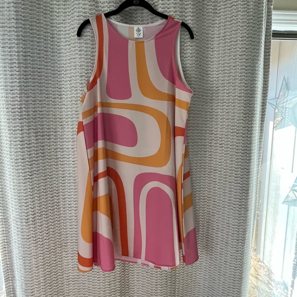 LG Pink and Orange Geometric Mini Dress